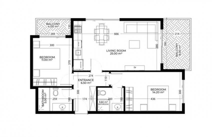 Sea View Flats in a Residential Complex in Alanya Center