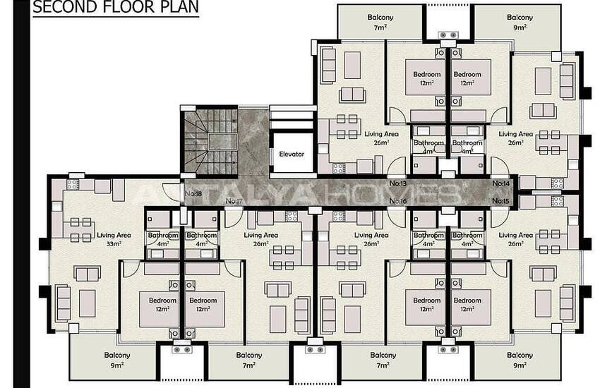 Well Located Apartments in a Featured Project in Alanya 39