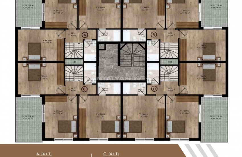 Stylish Flats in a Complex with Swimming Pool in Konyaalti 57