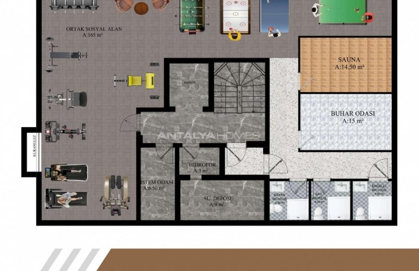 Stylish Flats in a Complex with Swimming Pool in Konyaalti 58