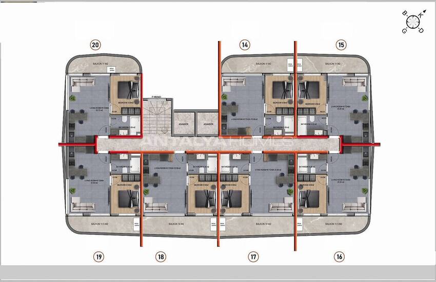 Immobiliers Modernes Dans Un Projet Situé Au Centre Alanya 32