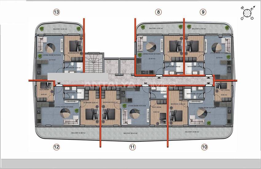 Immobiliers Modernes Dans Un Projet Situé Au Centre Alanya 31