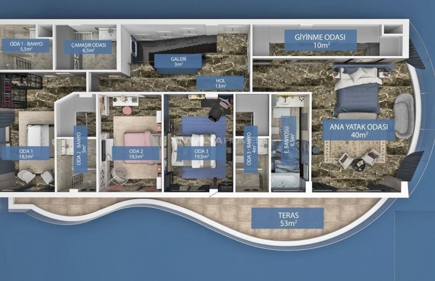 Freistehende Meerblick Villa Und Privatem Garten In Alanya 24