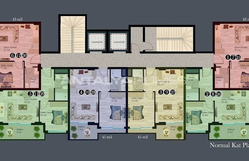Appartements Spécialement Conçus Avec Vue Mer À Alanya 17