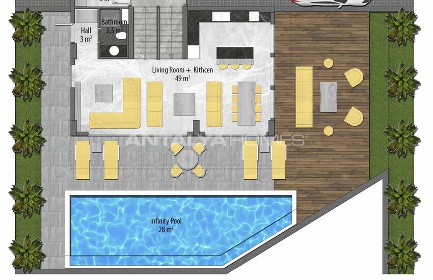 فلل فاخرة مع حديقة خاصة و إطلالة على البحر في ألانيا 43