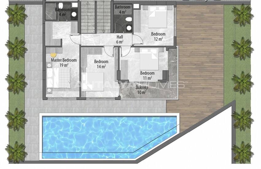 فلل فاخرة مع حديقة خاصة و إطلالة على البحر في ألانيا 45