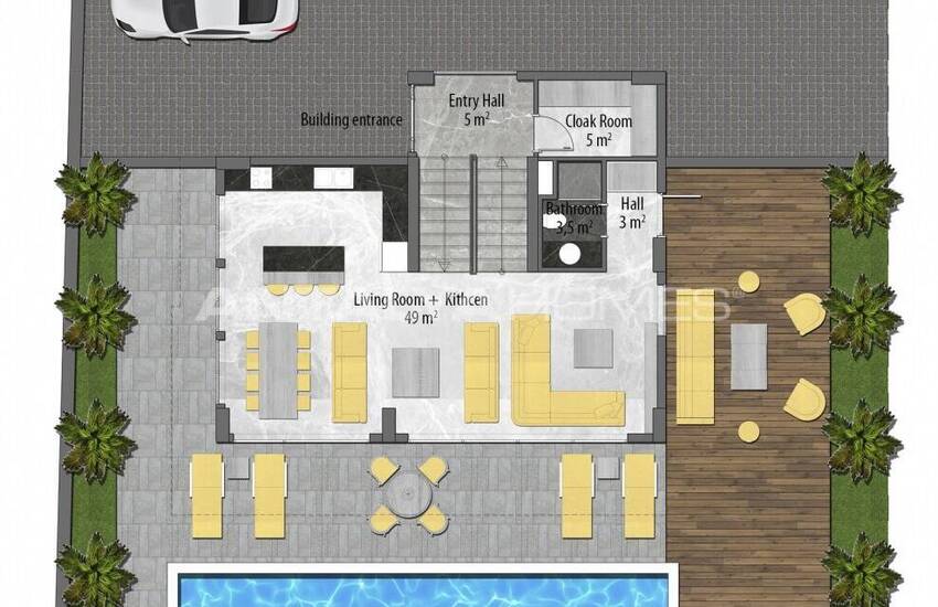 فلل فاخرة مع حديقة خاصة و إطلالة على البحر في ألانيا 42