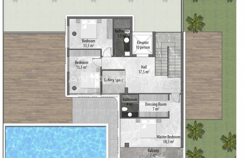 فلل فاخرة مع حديقة خاصة و إطلالة على البحر في ألانيا 39