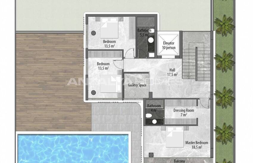 فلل فاخرة مع حديقة خاصة و إطلالة على البحر في ألانيا 34