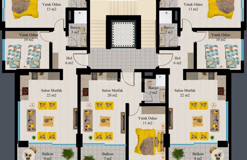 Modern Flats with Sea and Nature Views in Kargicak Alanya 23