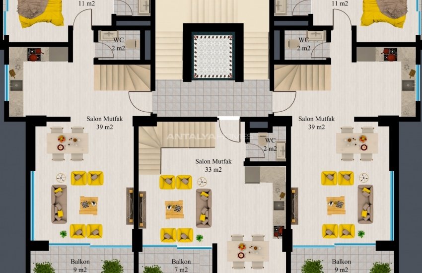 Modern Flats with Sea and Nature Views in Kargicak Alanya 26