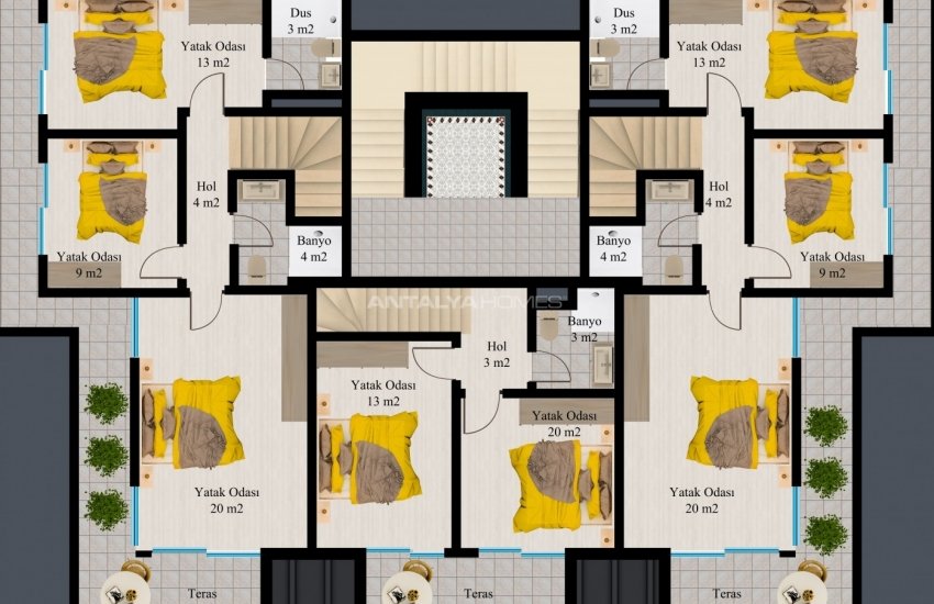 Modern Flats with Sea and Nature Views in Kargicak Alanya 27