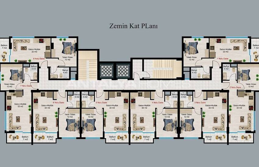 Alanya Avsallar'da Güvenlikli ve Havuzlu Sitede Daireler 15