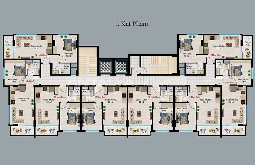 Alanya Avsallar'da Güvenlikli ve Havuzlu Sitede Daireler 16