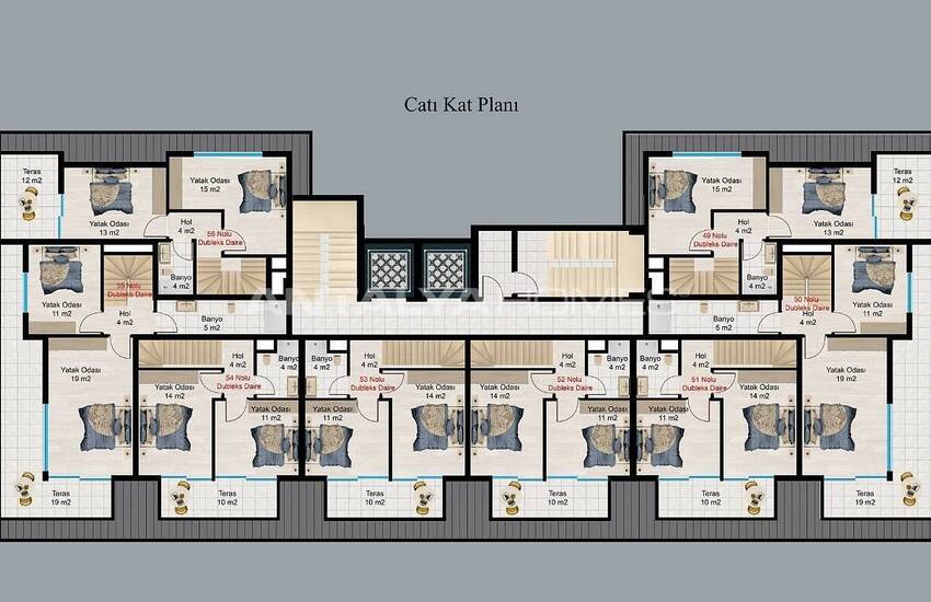 Alanya Avsallar'da Güvenlikli ve Havuzlu Sitede Daireler 18
