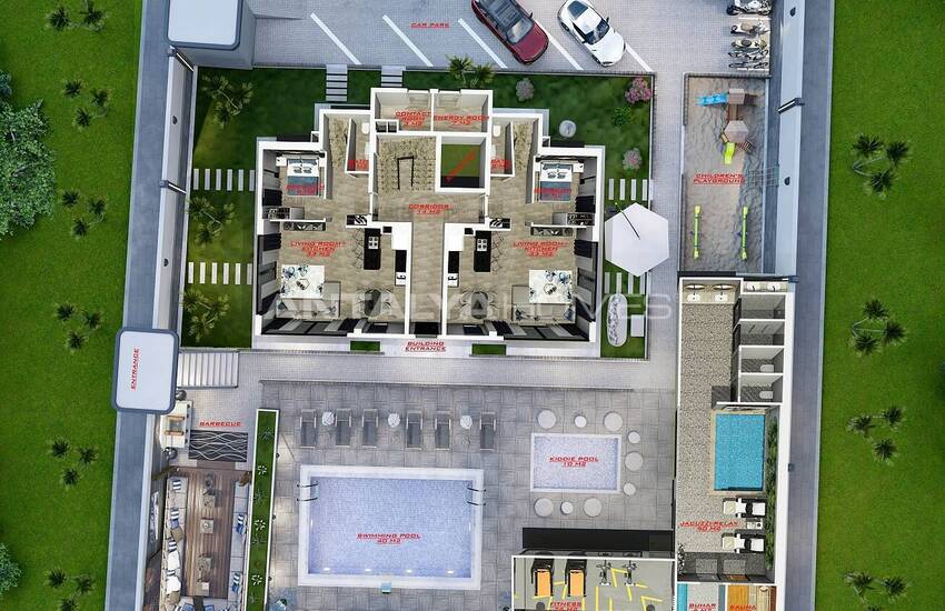 Chic Properties in a Complex with Swimming Pool in Alanya 30