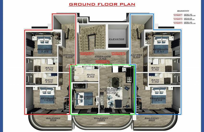 Chic Properties in a Complex with Swimming Pool in Alanya 32