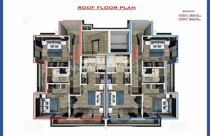 Chic Properties in a Complex with Swimming Pool in Alanya 34