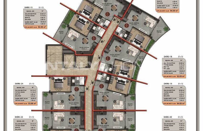 Appartements Avec Piscines À Oba Alanya 31
