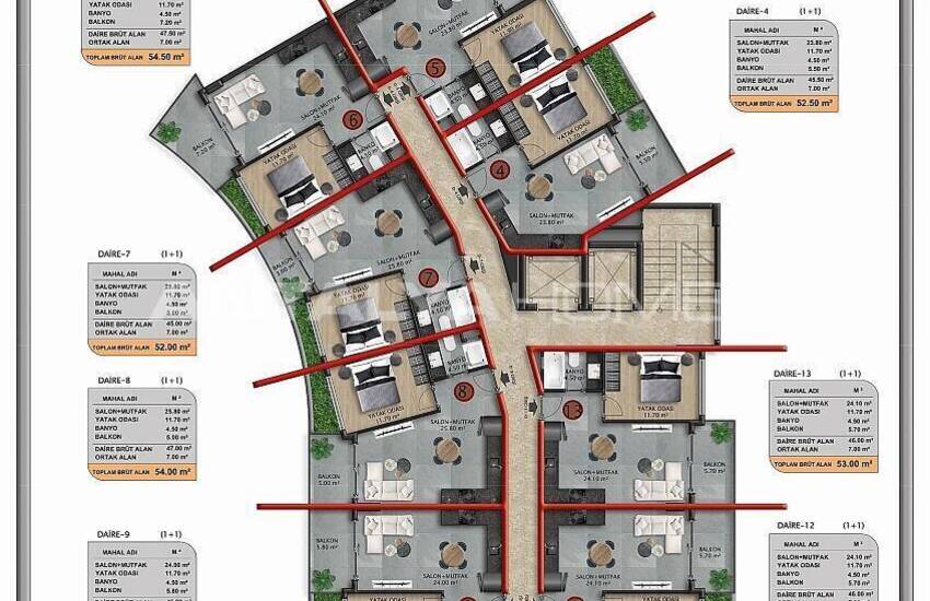 Appartements Avec Piscines À Oba Alanya 38