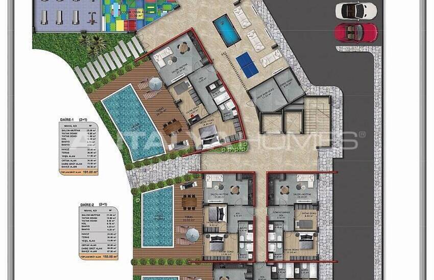 Appartements Avec Piscines À Oba Alanya 37