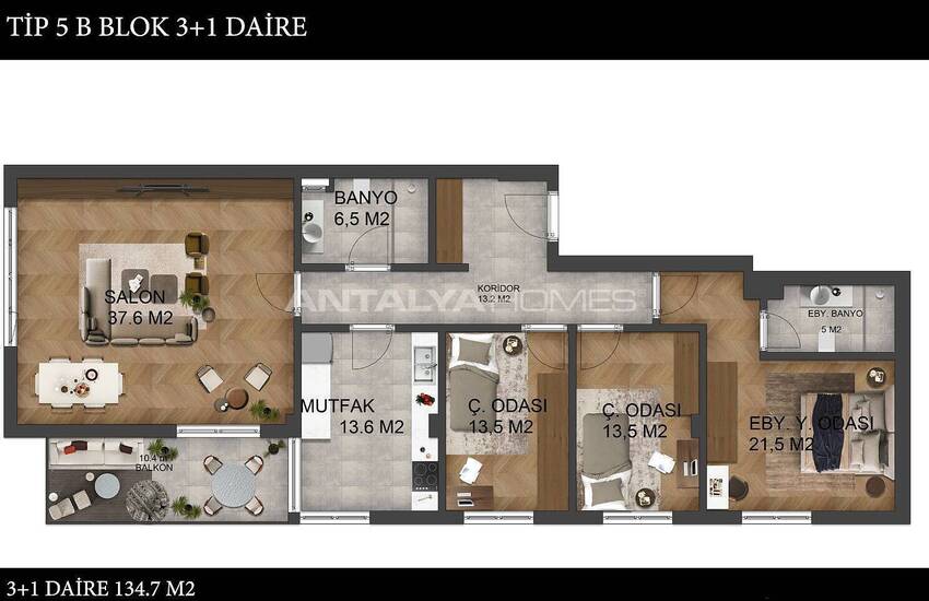 Antalya Muratpaşa’da Akıllı Ev Sistemli Modern Daireler 50