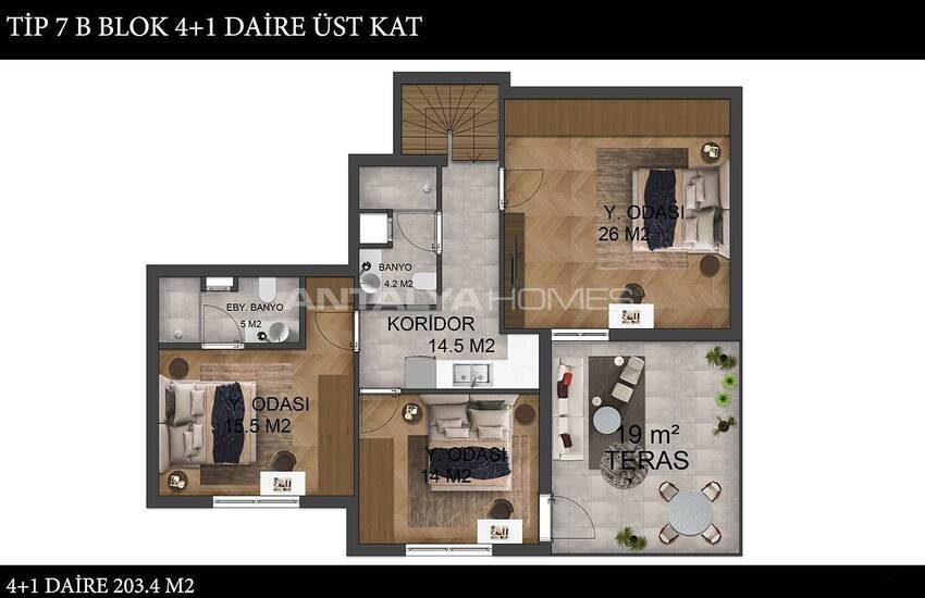 Antalya Muratpaşa’da Akıllı Ev Sistemli Modern Daireler 55