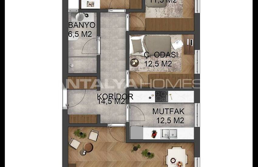 Antalya Muratpaşa’da Akıllı Ev Sistemli Modern Daireler 48