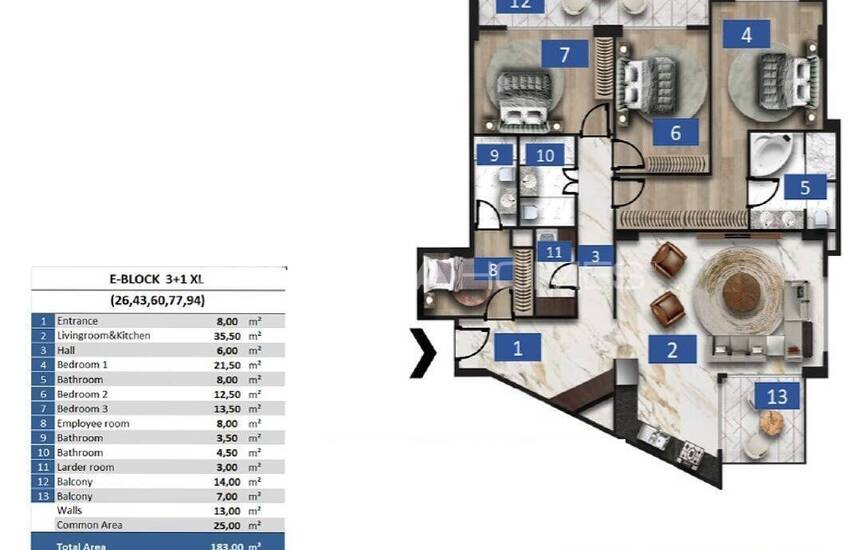 Appartements Avec Installations À Alanya. 36