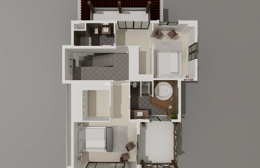 Chic Mountain and Forest View Villas in Konyaalti 39