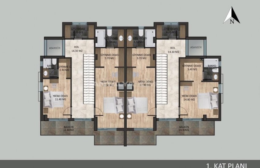 Semi-detached Villas with a Lift and a Pool in Dosemealti 19