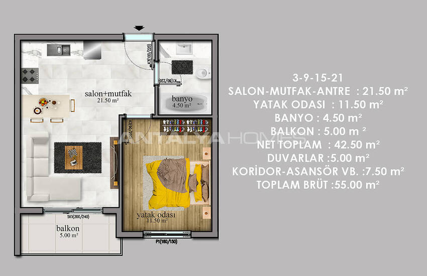 Alanya Payallar’da Sahile Yakın Lüks Projede Modern Daireler 14