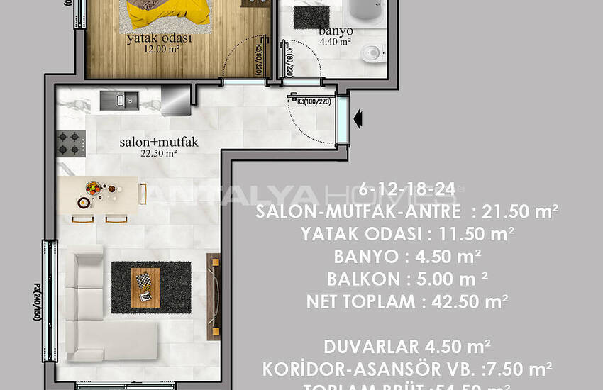 Alanya Payallar’da Sahile Yakın Lüks Projede Modern Daireler 17