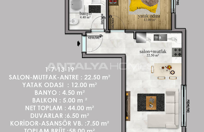 Alanya Payallar’da Sahile Yakın Lüks Projede Modern Daireler 12