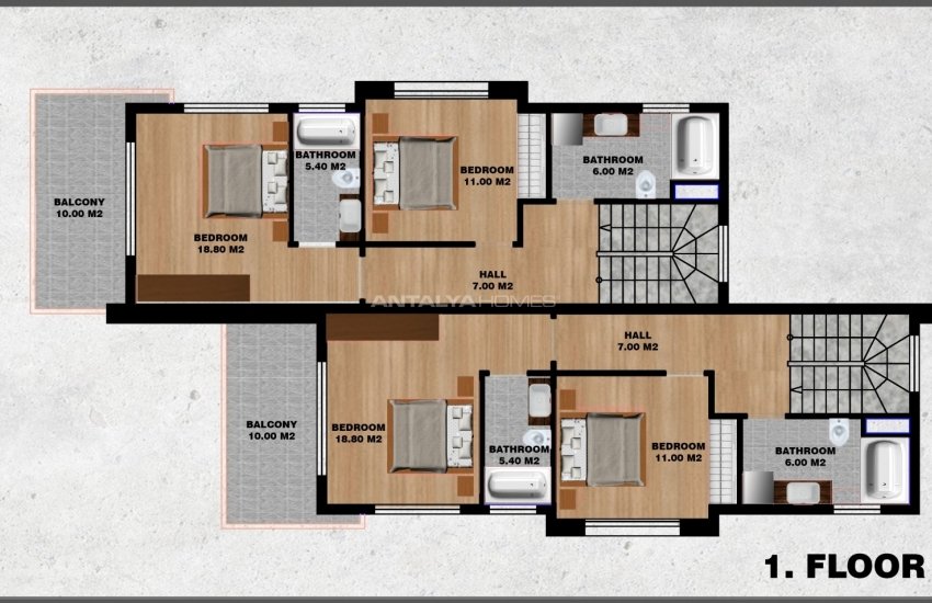 Villas Triplex Avec Piscine Privée Et Jardin À Alanya 34