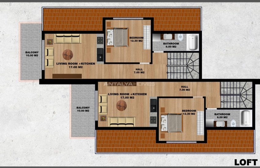 Villas Triplex Avec Piscine Privée Et Jardin À Alanya 35