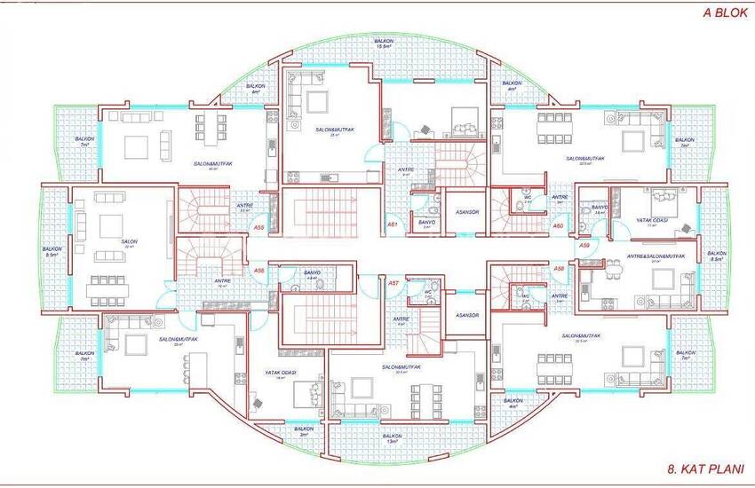 Новые квартиры рядом со всей инфраструктурой в Алании, Сарай 22
