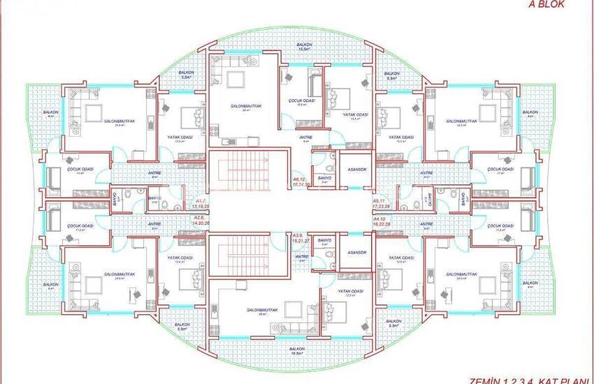 Новые квартиры рядом со всей инфраструктурой в Алании, Сарай 20