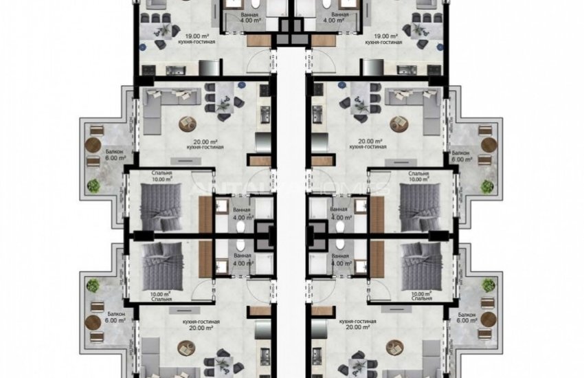 Modernly Designed Apartments Near Dim River in Kestel Alanya 19