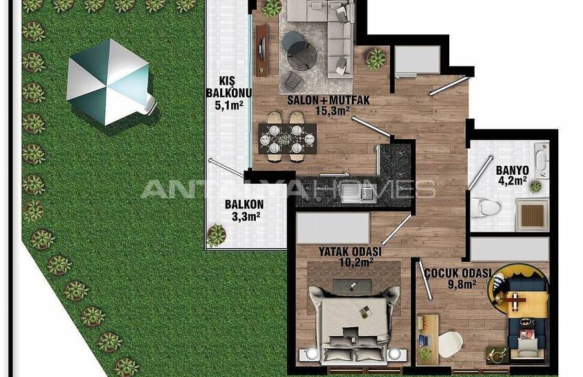 Aksu Altıntaş'ta Satılık Akıllı Ev Sistemli Çağdaş Daireler 28