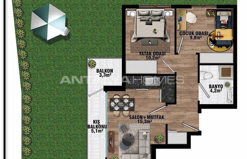 Aksu Altıntaş'ta Satılık Akıllı Ev Sistemli Çağdaş Daireler 29