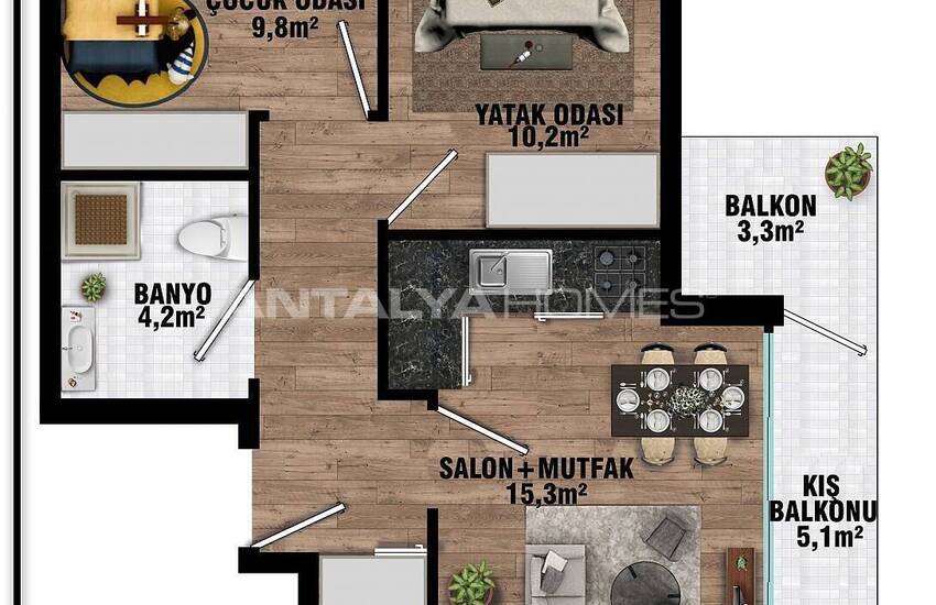 Aksu Altıntaş'ta Satılık Akıllı Ev Sistemli Çağdaş Daireler 30