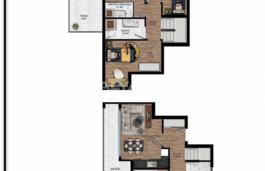 Aksu Altıntaş'ta Satılık Akıllı Ev Sistemli Çağdaş Daireler 31