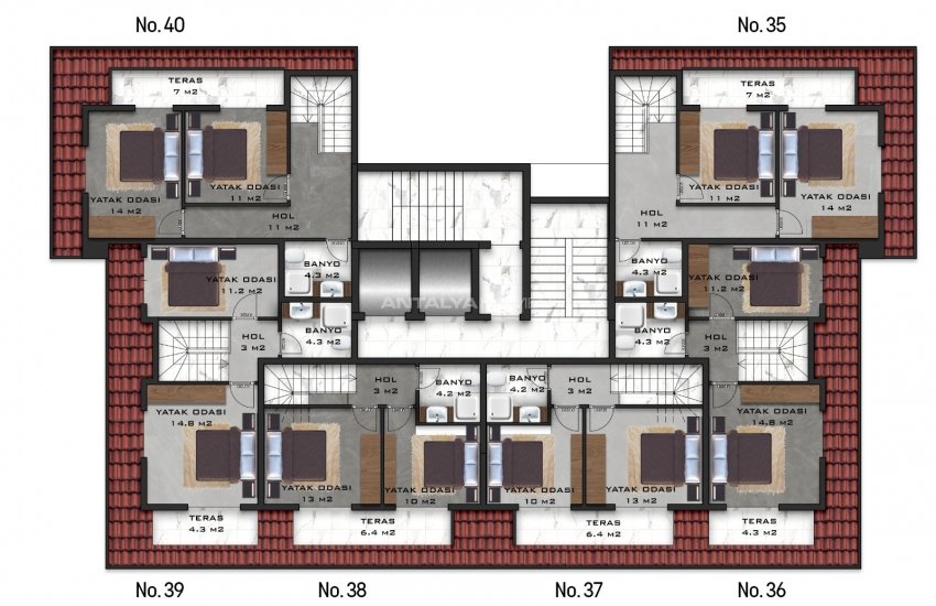 Sea View Properties Near the Beach in Alanya Demirtas 33