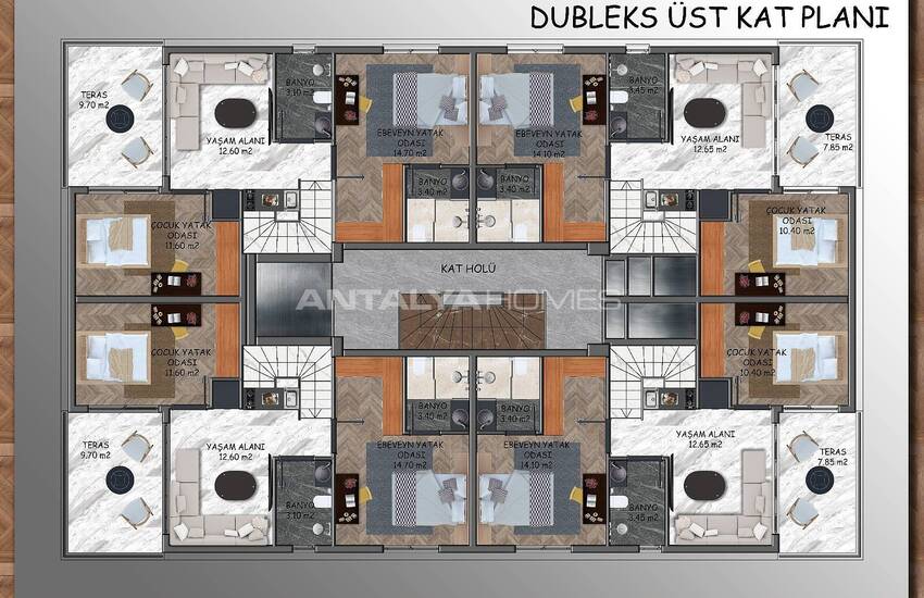 املاک نوساز در یک مجتمع لوکس با استخر در یشیلباهچه، لارا 36