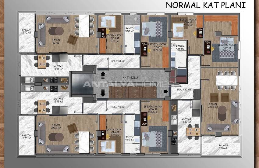 املاک نوساز در یک مجتمع لوکس با استخر در یشیلباهچه، لارا 38