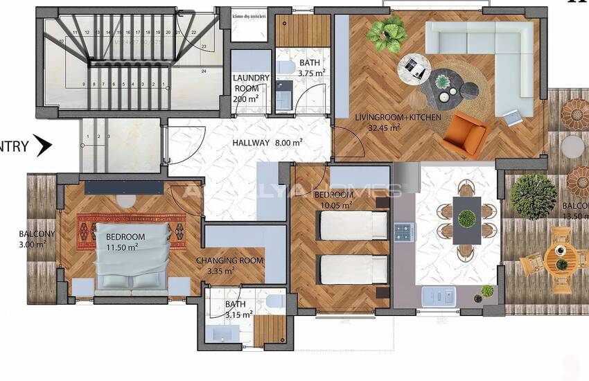 Real Estate in Manavgat Antalya in a Complex with Pool 17