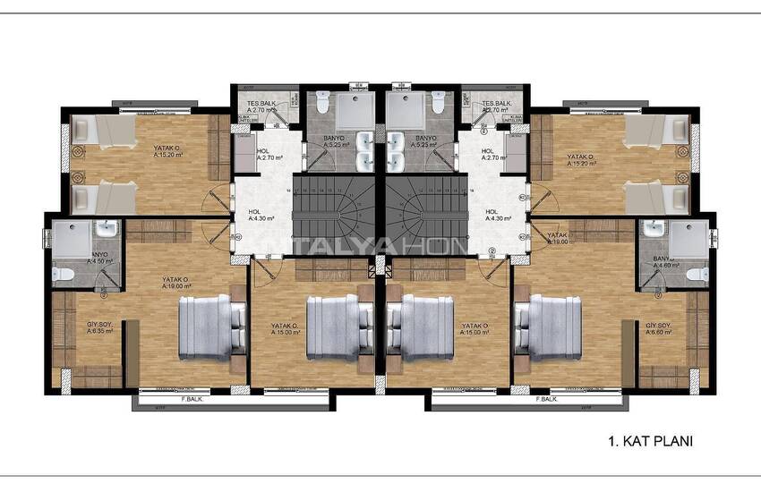 Antalya Muratpaşa’da Akıllı Ev Sistemi Bulunan İkiz Villa 39
