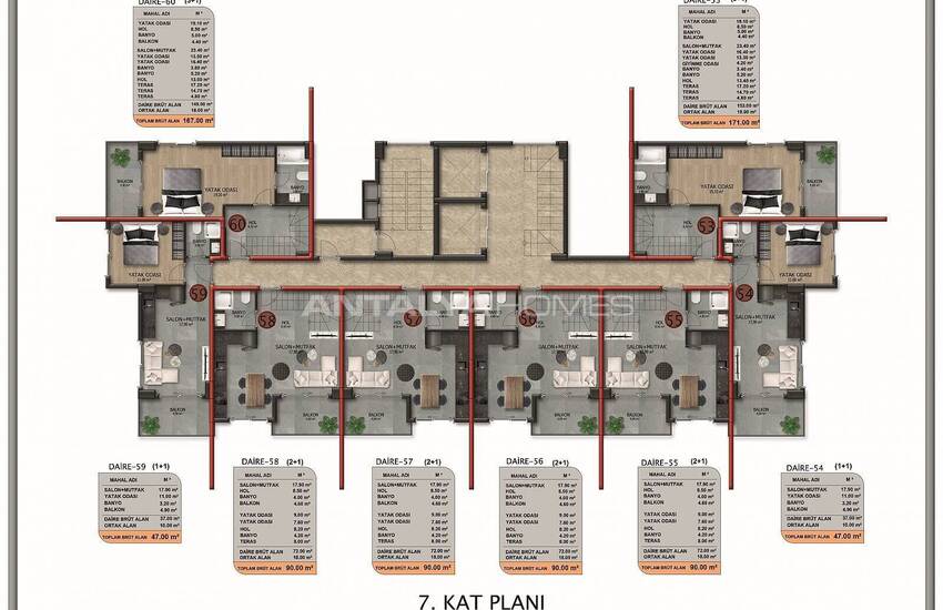 New Real Estate with Sea View in Modern Complex in Alanya 52