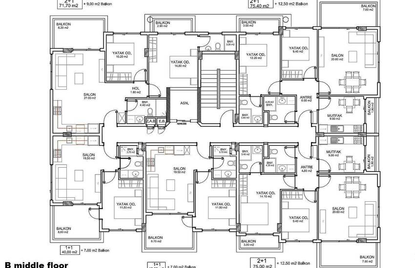 Alanya'da Kapsamlı Sitede Deniz Manzaralı Daireler 29
